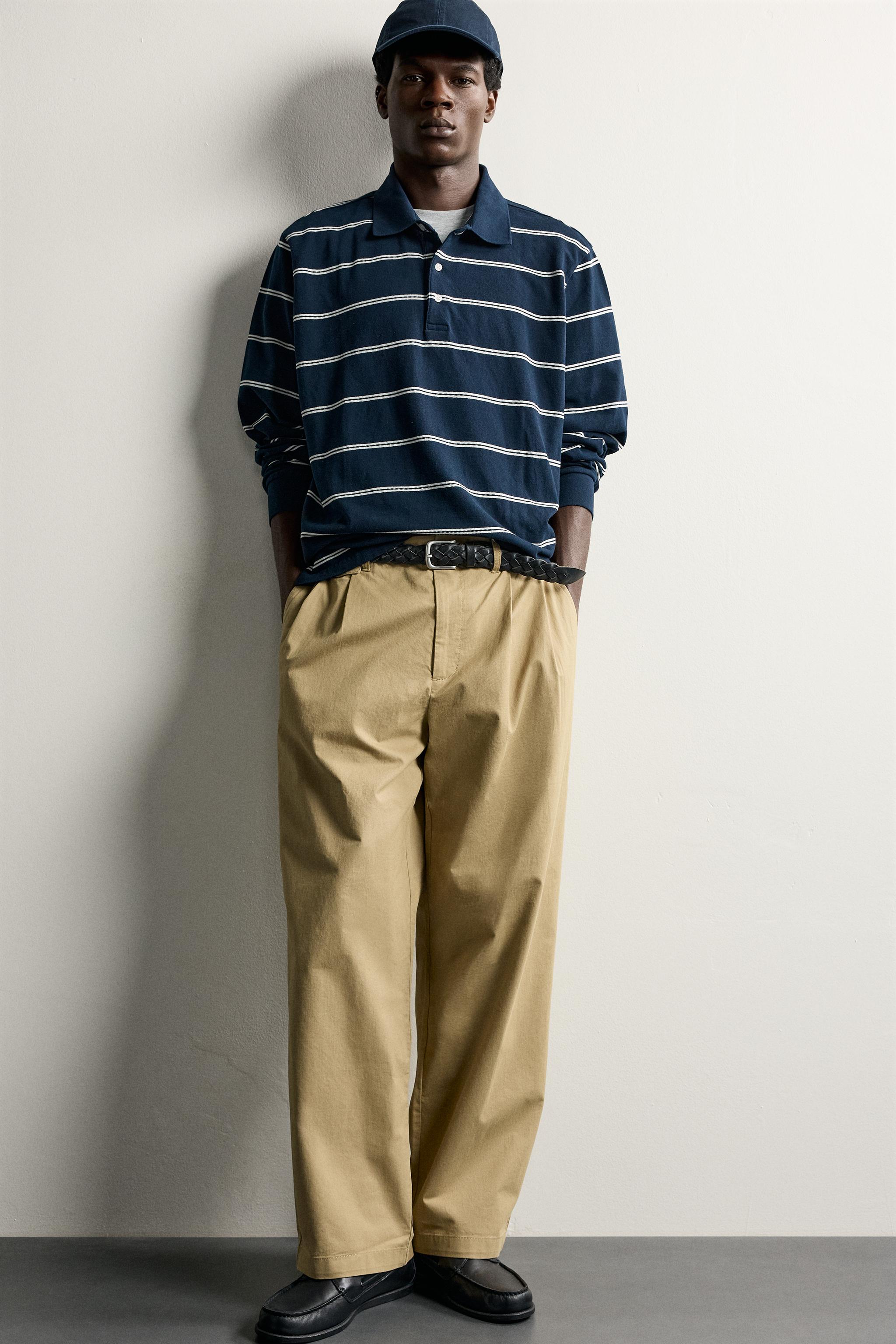 PLEATED CHINO PANTS